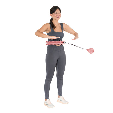 Zátěžová hula hoop obruč pro fitness, růžová
