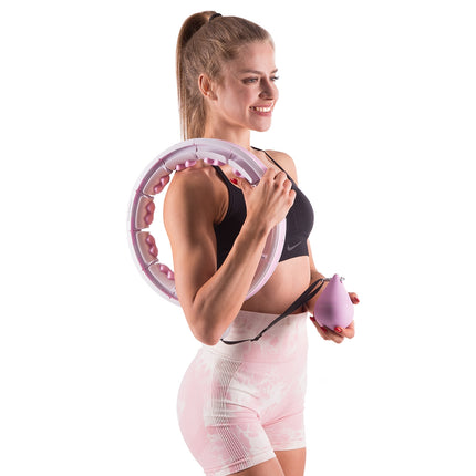 Zátěžová hula hoop obruč s počítadlem, růžová