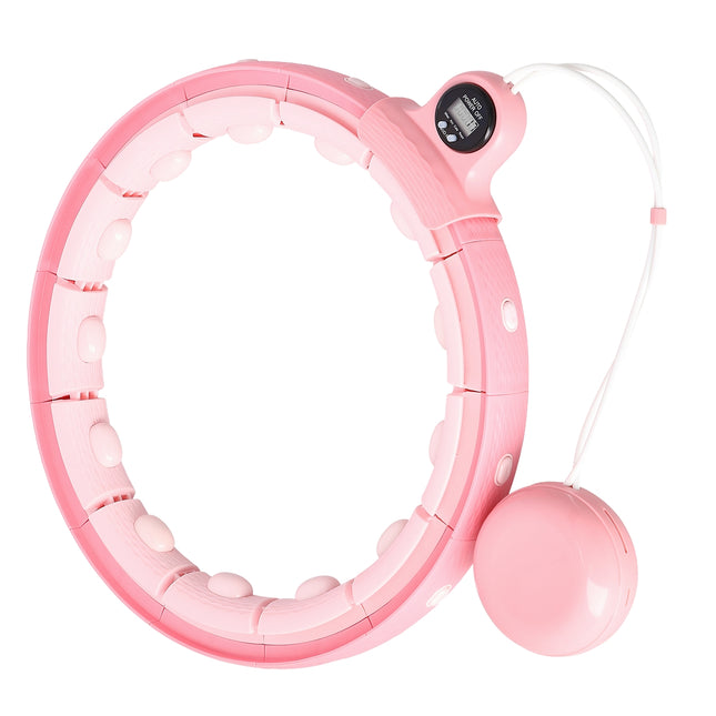 Zátěžová hula hoop obruč s počítadlem, růžová