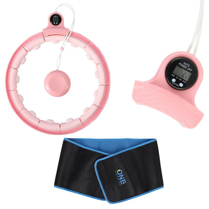 Zátěžová hula hoop obruč s počítadlem, růžová