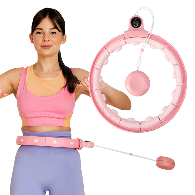 Zátěžová hula hoop obruč s počítadlem, růžová
