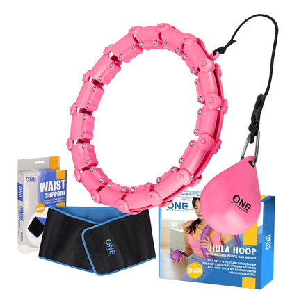 Zátěžová hula hoop obruč s oporou pasu, růžová