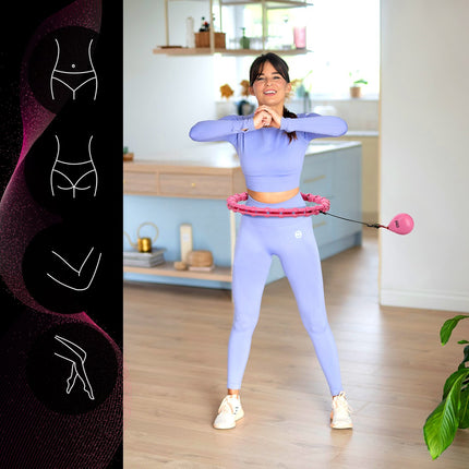 Zátěžová hula hoop obruč s oporou pasu, růžová