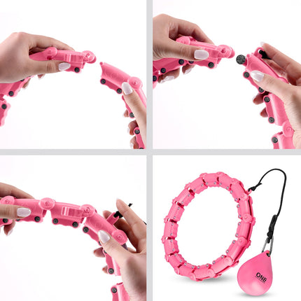 Zátěžová hula hoop obruč s oporou pasu, růžová
