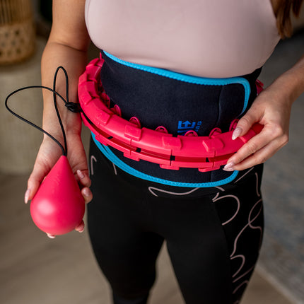 Zátěžová hula hoop obruč pro fitness, červená