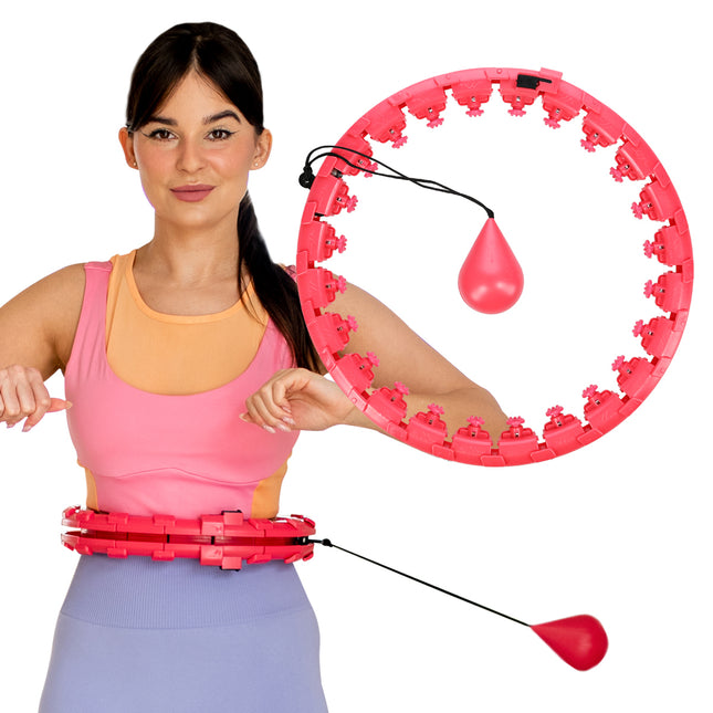 Zátěžová hula hoop obruč pro fitness, červená