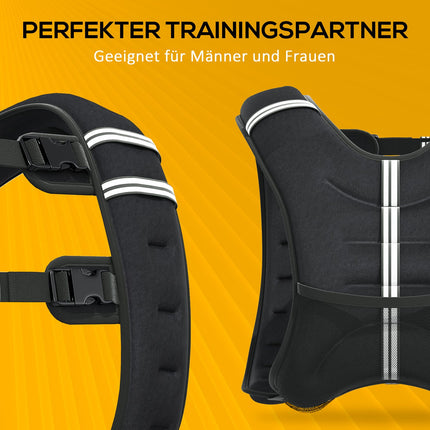 Adjustable weight vest 5 Kg for strength training - Black