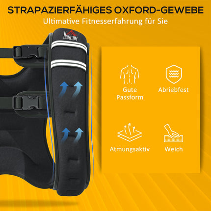 Adjustable weight vest 5 Kg for strength training - Black