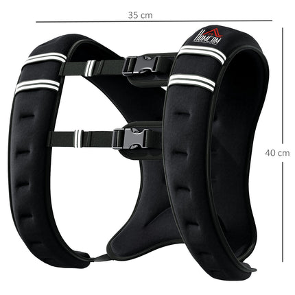 Adjustable weight vest 5 Kg for strength training - Black
