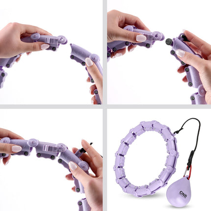 Zátěžová hula hoop obruč s oporou pasu, fialová