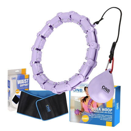 Zátěžová hula hoop obruč s oporou pasu, fialová