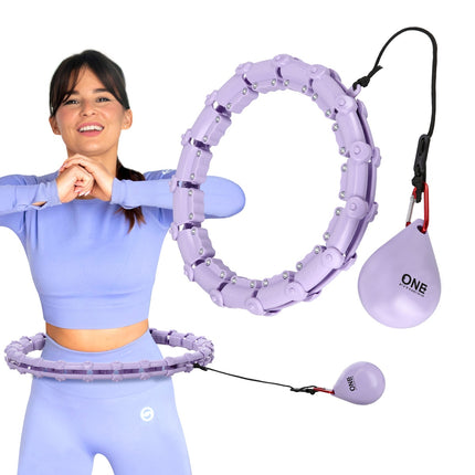 Zátěžová hula hoop obruč s oporou pasu, fialová