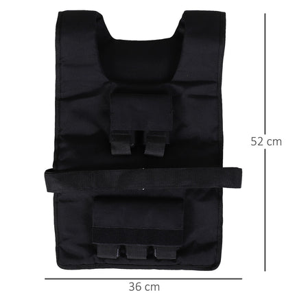Nastavitelná zátěžová vesta 20 kg - materiál Oxford, černá