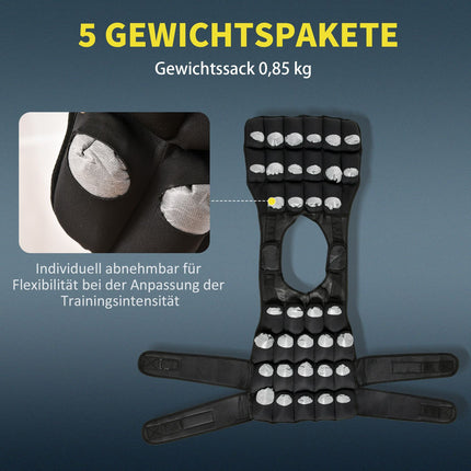 Nastavitelná zátěžová vesta 30 kg pro silový trénink, černá