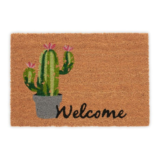 Kokosová rohožka Welcome s kaktusem