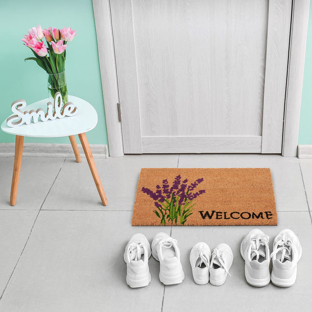 Kokosová rohožka Welcome s levandulí