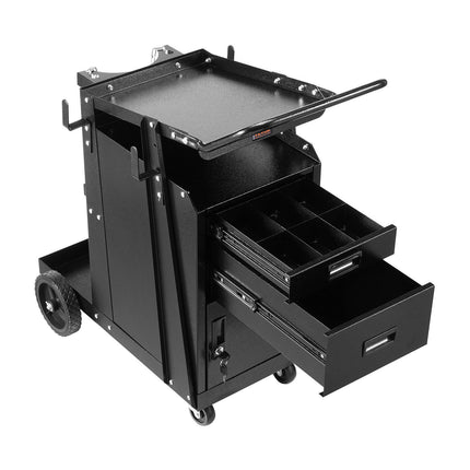 Welding Cart, 2 Drawers, Lockable Cabinet, 350 lb
