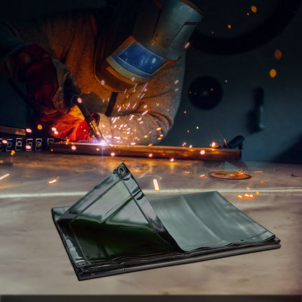 Welding Screen With Frame, 1.8x1.8m, Vinyl, Wheels