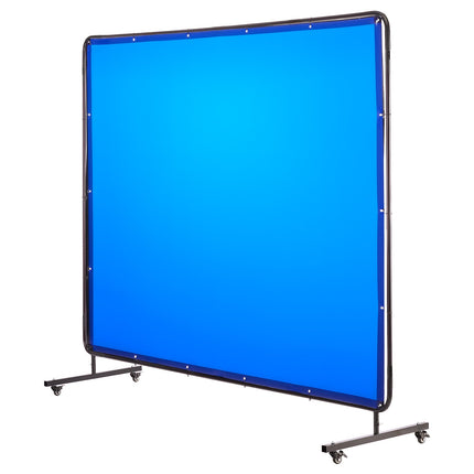 Welding Screen With Frame, 6 x 8 Ft, Vinyl, Wheels