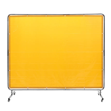 Welding Screen with Rolling Frame, 6 x 8 ft, FR Vinyl