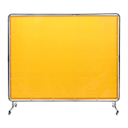 Welding Screen with Rolling Frame, 6 x 8 ft, FR Vinyl