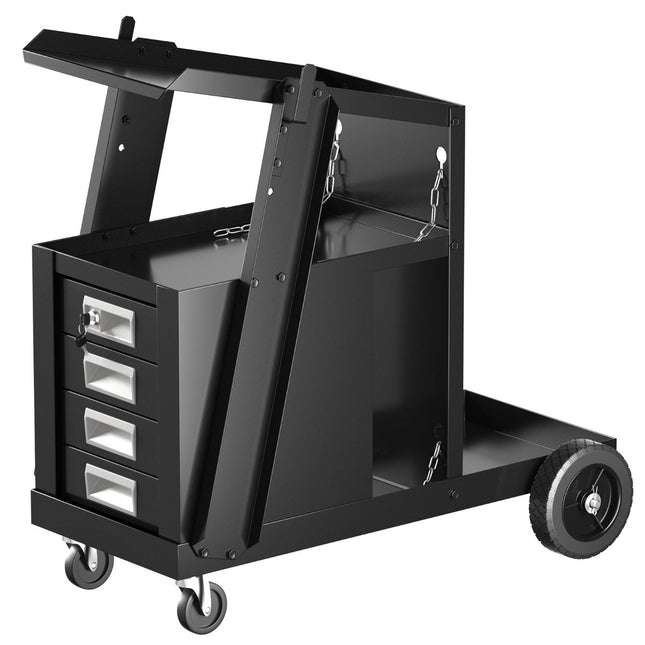 Schweißwagen mit 4 Schubladen &amp; Gasflaschenhalter 71 x 38 x 71 cm schwarz