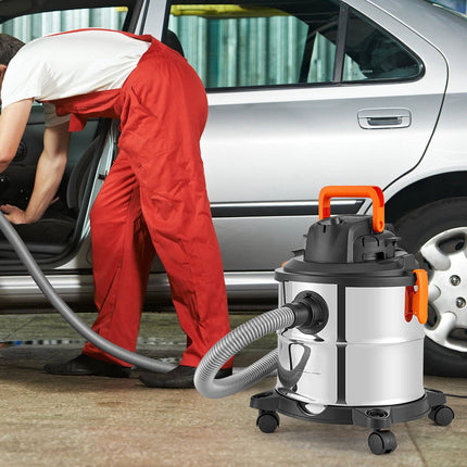 Wet Dry Shop Vacuum, 20L Stainless Steel, 6 Peak HP