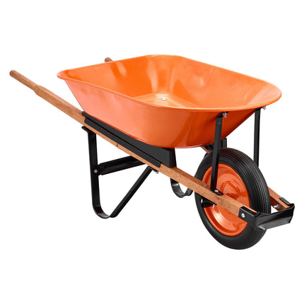Wheelbarrow Cart, 5 Cu Ft Tray, 265 lb Capacity, 16 in Wheel