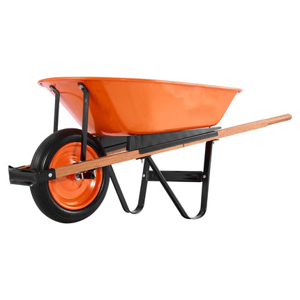 Wheelbarrow Cart, 5 Cu Ft Tray, 265 lb Capacity, 16 in Wheel