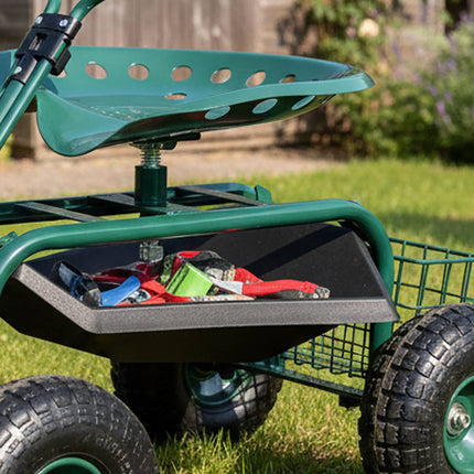 Wheeled Garden Seat with Storage and Adjustable Height
