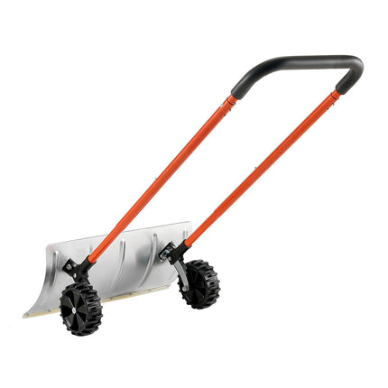 Wheeled Snow Pusher Shovel, 61 cm Blade, Adjustable Handle