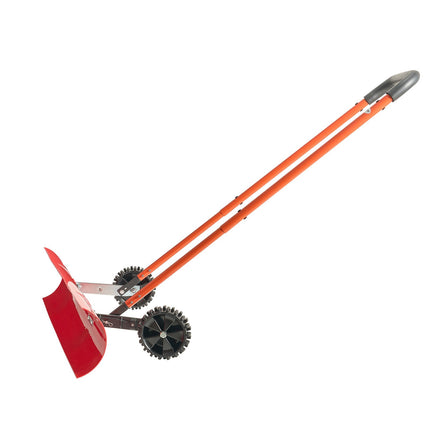 Wheeled Snow Pusher Shovel, 96 cm Blade, Adjustable Handle
