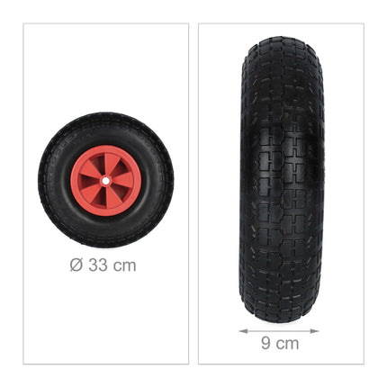 Wiel voor kruiwagen 4.00-6 in zwart/rood
