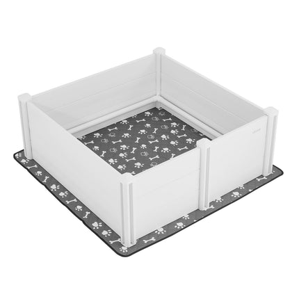 Whelping Box 48x48in PVC, Adjustable Door, Washable Pad