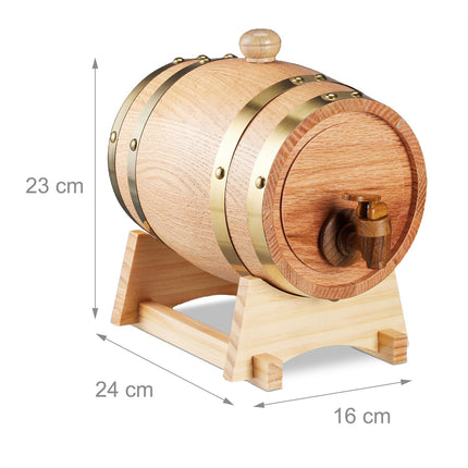 Soudek na whisky s kohoutkem, 1.25L dubové dřevo
