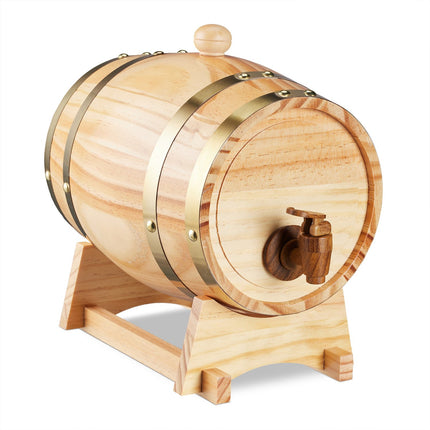 Whisky Barrel with Tap Dispenser, 2.2L Capacity