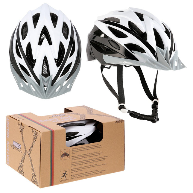 Helm Weiß-Schwarz, Größe M (53-60cm)