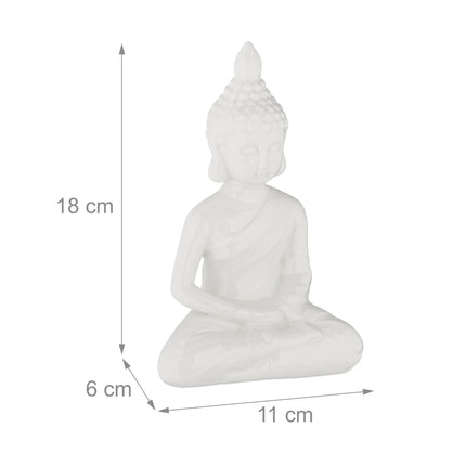 Soška Buddhy 18 cm, bílá