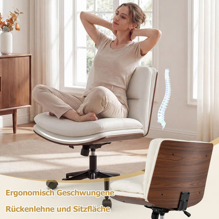 Ergonomická kancelářská židle, nastavitelná výška, bez područek, bílá