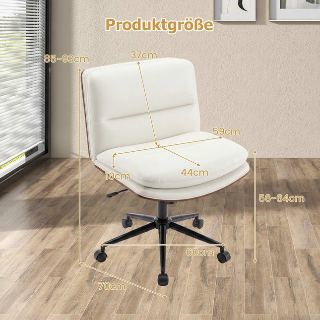 Ergonomická kancelářská židle, nastavitelná výška, bez područek, bílá