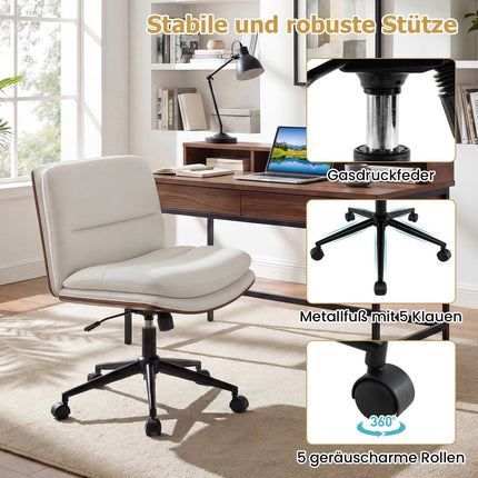 Ergonomická kancelářská židle, nastavitelná výška, bez područek, bílá