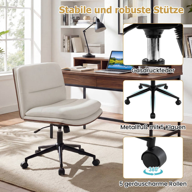 Ergonomická kancelářská židle, nastavitelná výška, bez područek, bílá