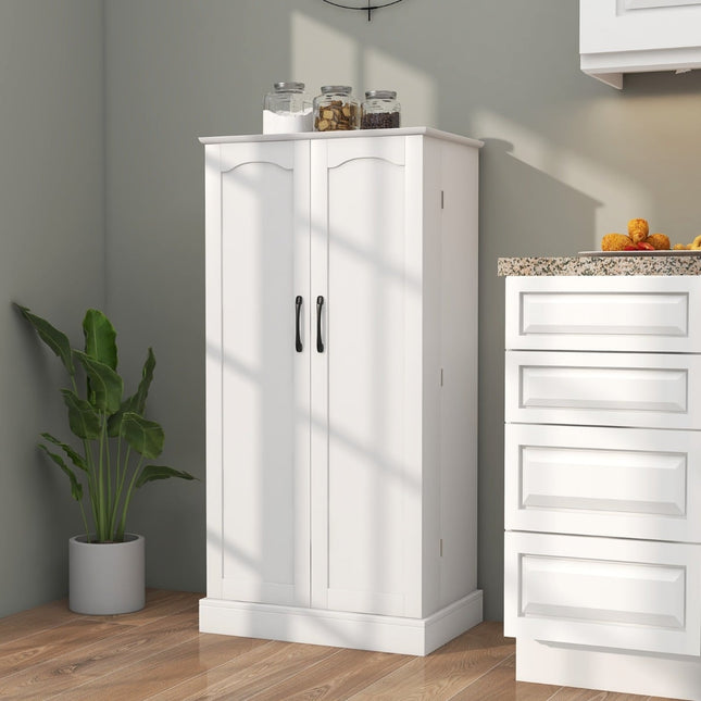 White Kitchen Cabinet with 2 Doors & Adjustable Shelves