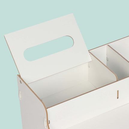 White MDF Document Organiser with File Holder