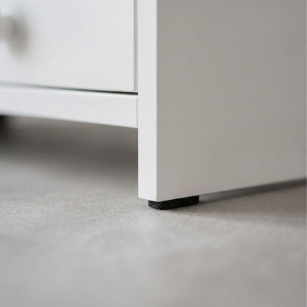 White Monitor Stand with 3 Drawers, MDF Material