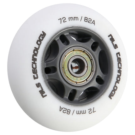 PU kolečka 72x24 82A a ložiska ABEC-9 sada, bílá