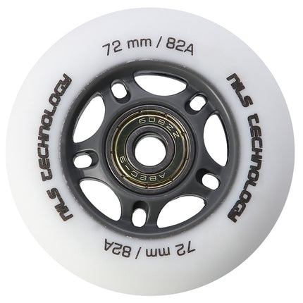 PU kolečka 72x24 82A a ložiska ABEC-9 sada, bílá