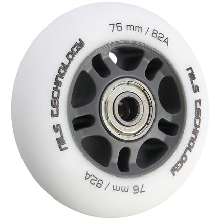 PU kolečka 76x24 82A a ložiska ABEC-9 sada, bílá