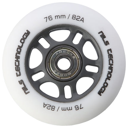 PU kolečka 76x24 82A a ložiska ABEC-9 sada, bílá