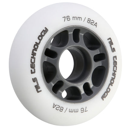 PU kolečka na brusle 76x24mm 82A, sada 4 ks, bílá